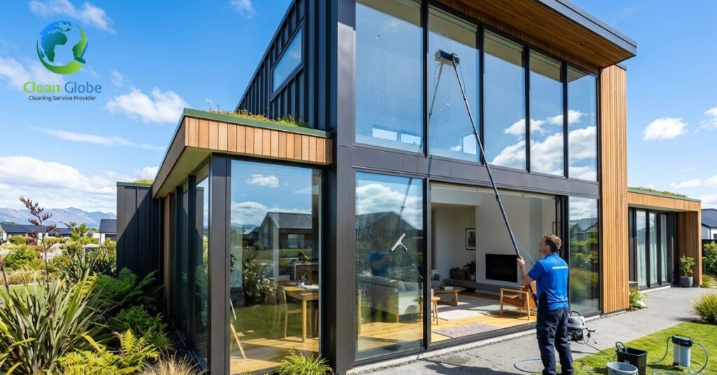 Window cleaning service in Christchurch leaving glass clear and streak-free.